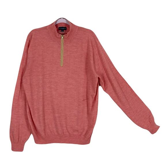 Nwot PETER MILLAR Sweater XL Merino 1/4 Zip Excursionist-Flex High Neck Long-Slv